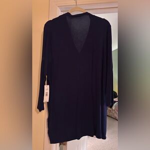 NWT Tahari Navy V-neck Long Sleeve Tunic Sz XL